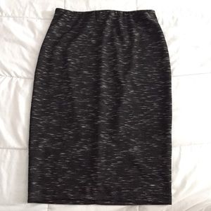 Black Heathered Pencil Skirt